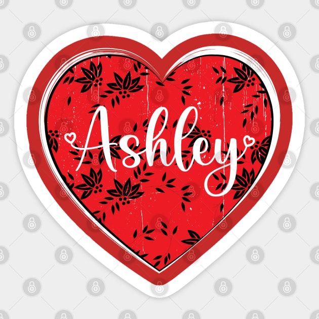 I Love Ashley First Name I Heart Ashley Sticker by ArticArtac